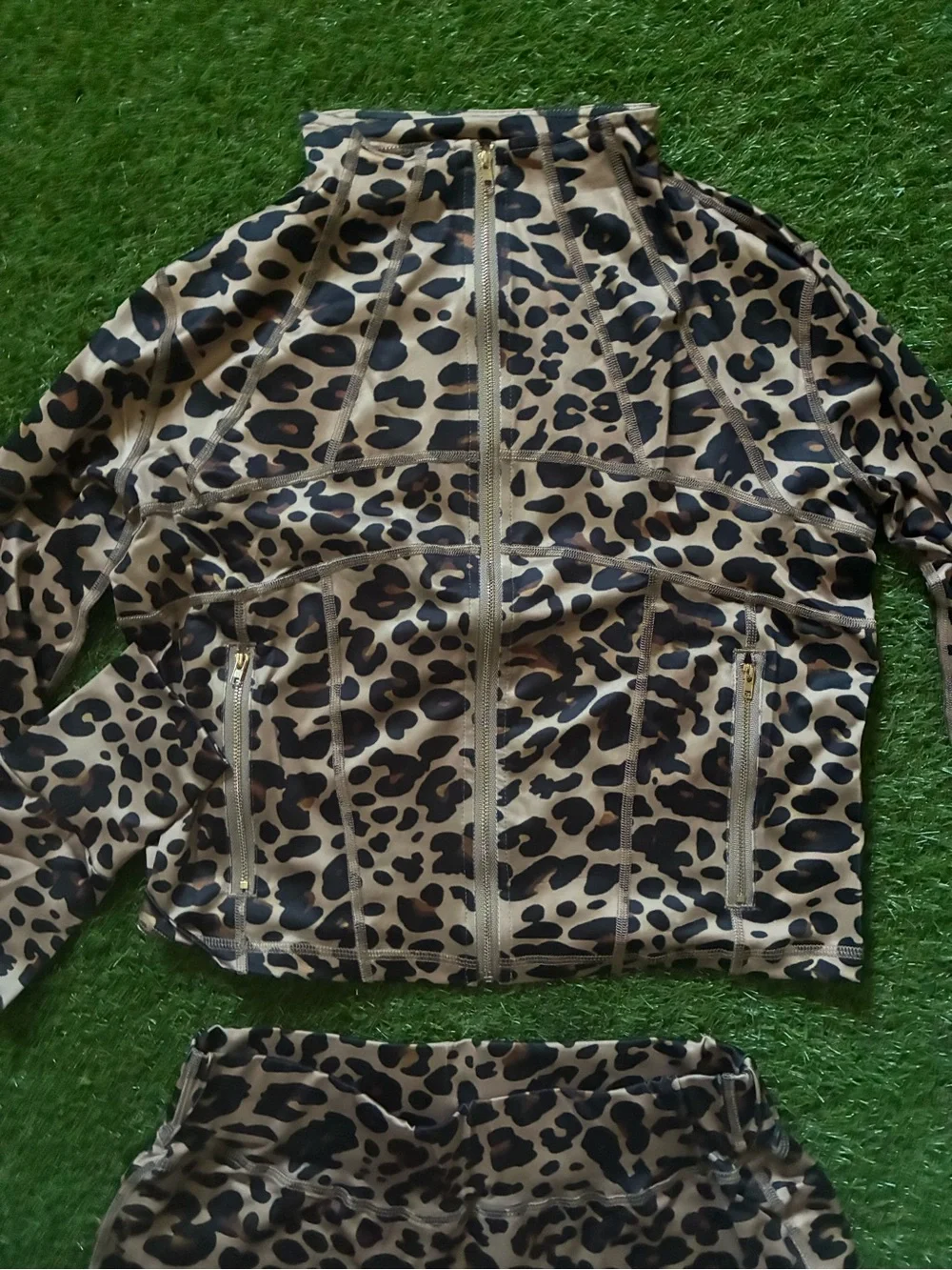 Leopard Print Zip-Up 2 Piece